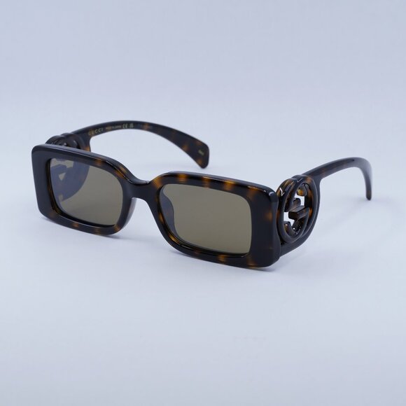🕶️ New Gucci GG1325S 012 Sunglasses - Dark Brown Havana Frame - Picture 1 of 10